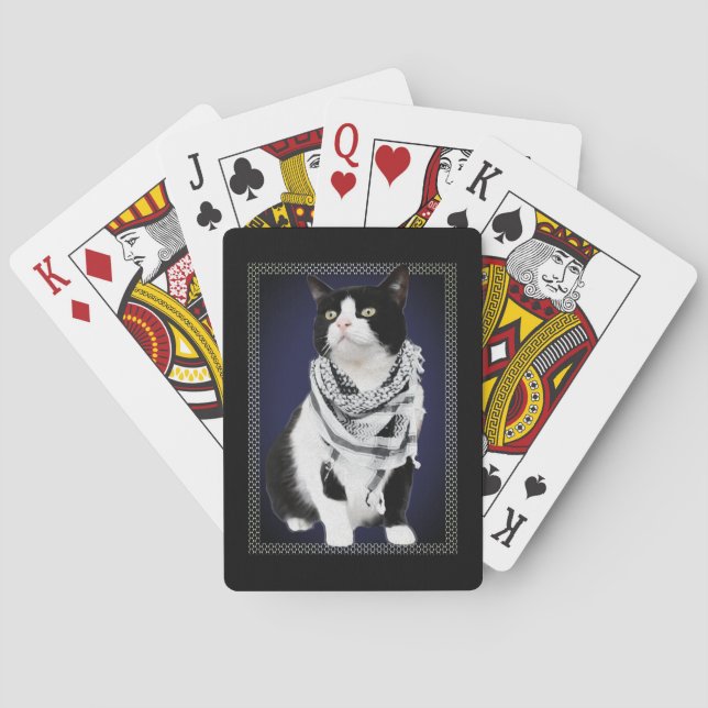 Baraja De Cartas Kufiya palestina usando tarjetas de juego para gat (Reverso)