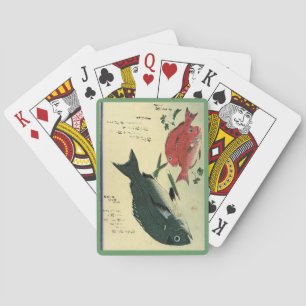 Baraja De Cartas Kurodai y Akadai - Impresión japonesa de peces de 