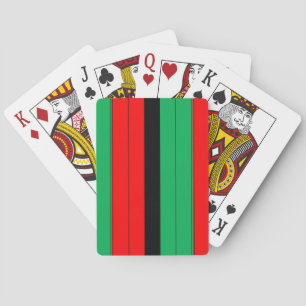 Baraja De Cartas Kwanzaa Colores Rojo Black Stripes Patrón