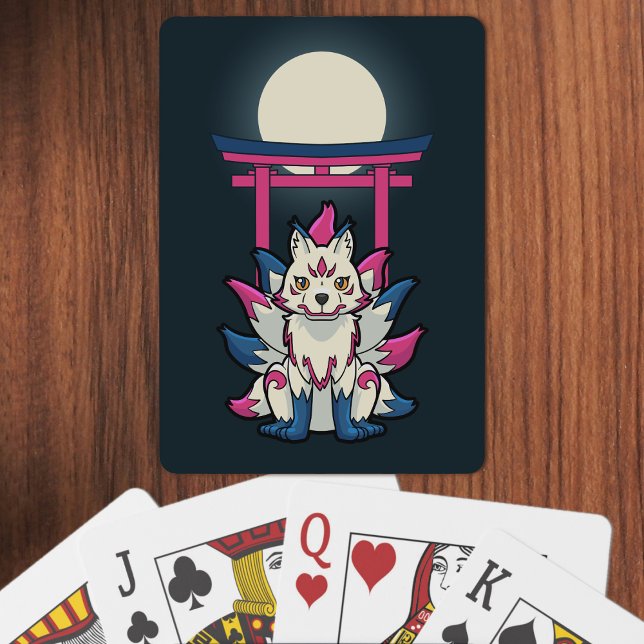 Baraja De Cartas Kyubi Kitsune (Nine-Tailed Fox Playing Cards- Table View)