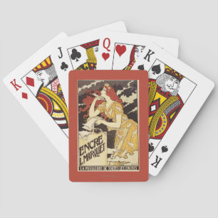 Baraja De Cartas L. Marquet Ink Rojo-Dirigió la mujer y la arpa