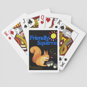 Baraja De Cartas La ardilla amistosa está juntando nueces