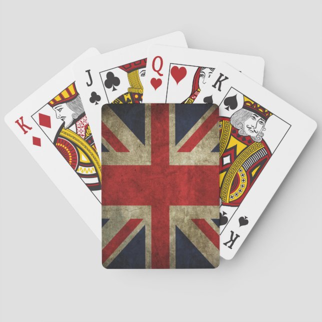 Baraja De Cartas La bandera británica BRITÁNICA de Union Jack se (Reverso)