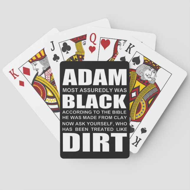 Baraja De Cartas La biblia revela que Adam era negro (Reverso)