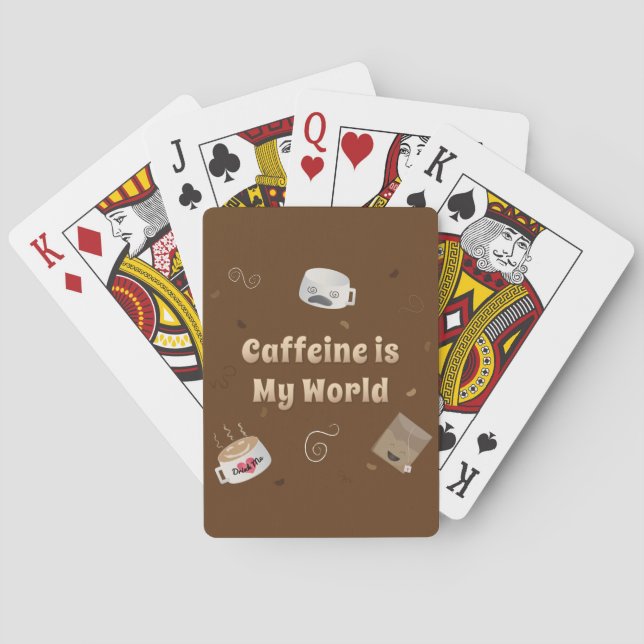 Baraja De Cartas La cafeína es mi mundo (Reverso)