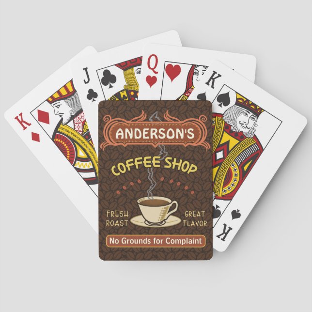 Baraja De Cartas La cafetería con la taza crea sus los propios (Reverso)