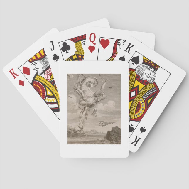 Baraja De Cartas La caída de Ícaro, 1731 (grabado) (Reverso)