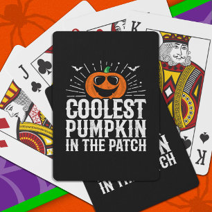 Baraja De Cartas La Calabaza Más Fría En La Fiesta De Halloween Del