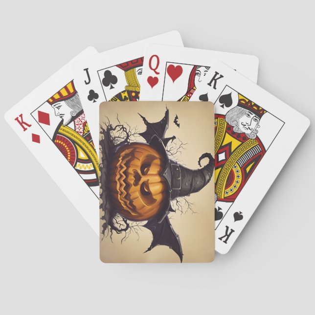 Baraja De Cartas La citrouille d'Halloween (Reverso)