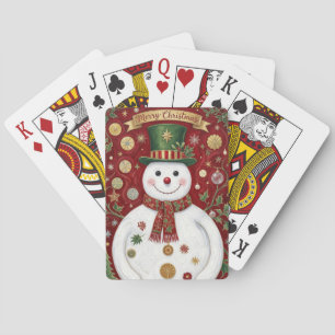 Baraja De Cartas La crimson jubilosa del muñeco de nieve alegre