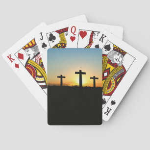 Baraja De Cartas La crucifixión cruza al atardecer