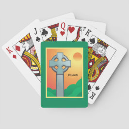 Baraja De Cartas La cruza de bendiciones irlandesas personalizada