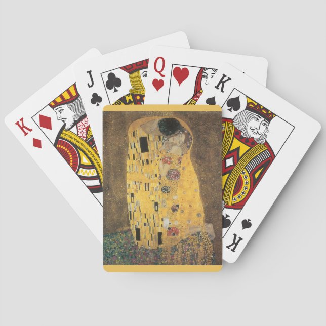 Baraja De Cartas La cubierta del beso de Gustavo Klimt de tarjetas (Reverso)