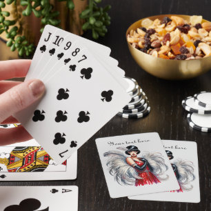 Baraja De Cartas La elegante dama Art Deco agrega texto