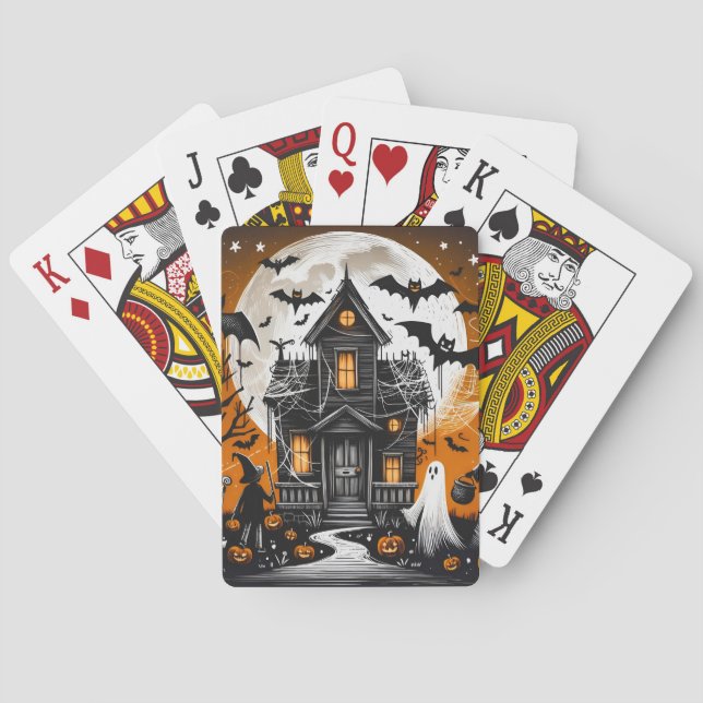 Baraja De Cartas La encantadora casa de Halloween (Reverso)