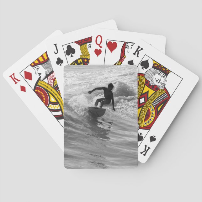 Baraja De Cartas La Escala De Grises De Onda (Reverso)