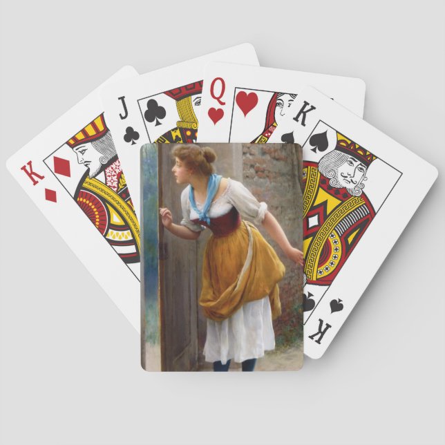 Baraja De Cartas La escuchadora (de Eugene de Blaas) (Reverso)