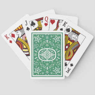 Baraja De Cartas La estrella verde detrás monta en bicicleta