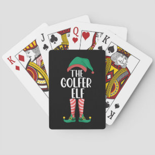 Baraja De Cartas La familia de golf Golfer Elf Navidades