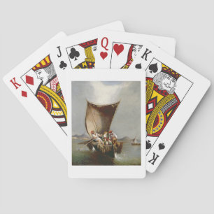 Baraja De Cartas La familia del pescador (aceite en lona)