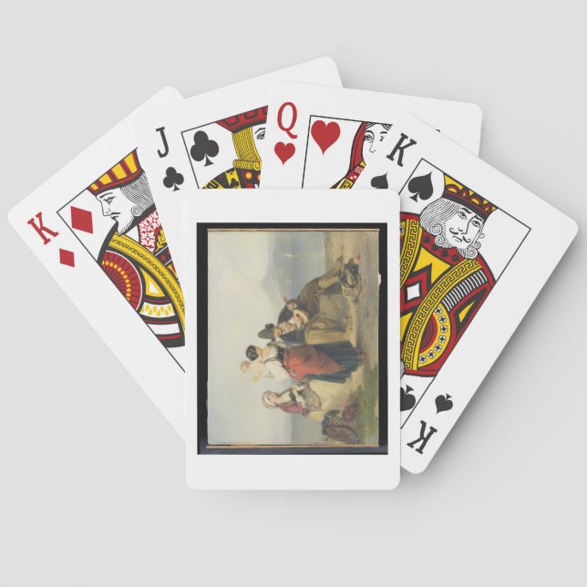 Baraja De Cartas La familia napolitana, 1865 (aceite en el panel) (Reverso)