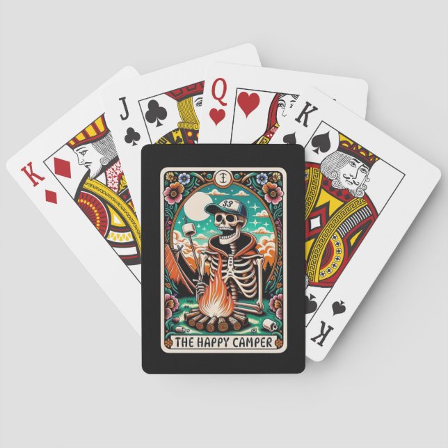 Baraja De Cartas La feliz mesa de póquer Tarot Skeleton de Camper (Reverso)