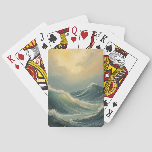 Baraja De Cartas La furia del océano al amanecer (Reverso)