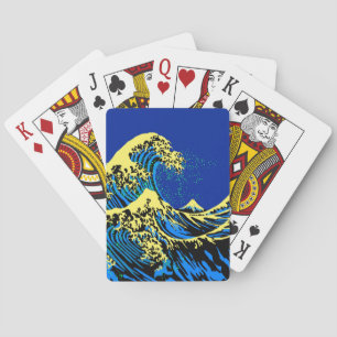 Baraja De Cartas La gran ola de Hokusai en la decoración de arte po