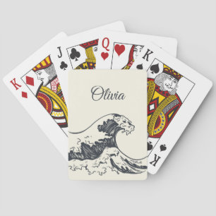 Baraja De Cartas La gran ola del ilustracion de Kanagawa