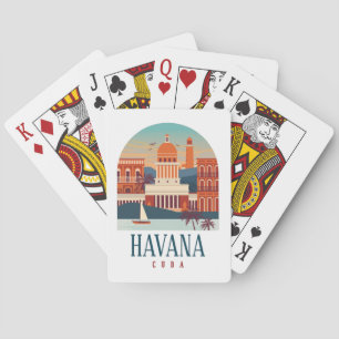 Baraja De Cartas La Habana Cuba Viajes Retro Mínimo