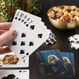 Baraja De Cartas La hechicería del personal de oro del bosque mágic