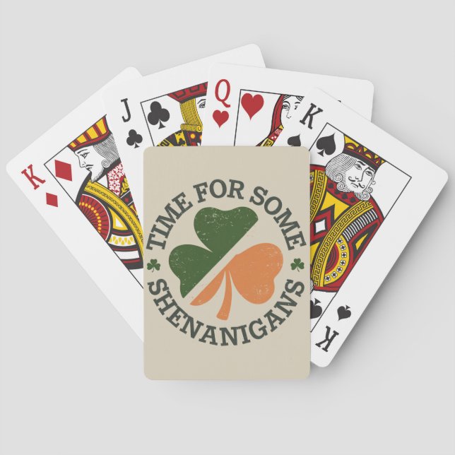 Baraja De Cartas La hora de San Patricio para algunos Shenanigans (Reverso)