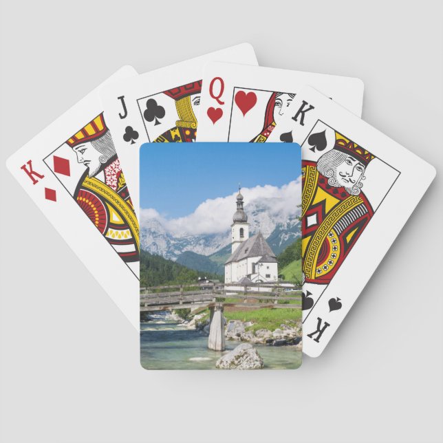 Baraja De Cartas La iglesia parroquial de Ramsau en Bavaria, Aleman (Reverso)