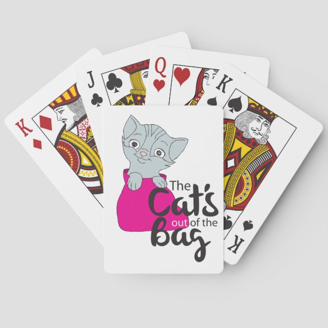 Baraja De Cartas La imagen del Personalizado Kitten fuera de la bol (Reverso)