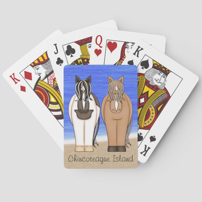 Baraja De Cartas La isla de Chincoteague y los jugadores de Ponies (Reverso)
