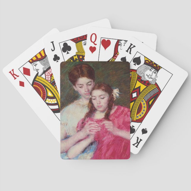 Baraja De Cartas La lección de Crochet (dos hermanas) (Reverso)