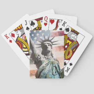 Baraja De Cartas La libertad y la bandera estadounidense