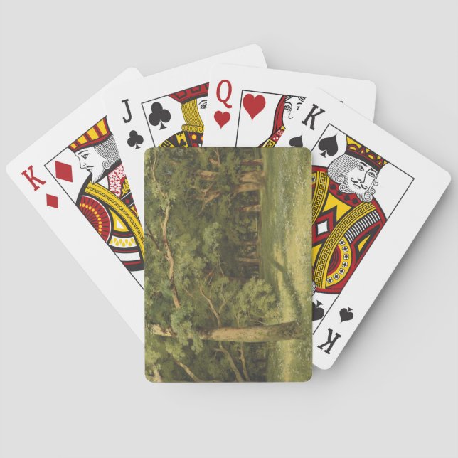 Baraja De Cartas La limpieza forestal (paisaje de Woodland) (Reverso)