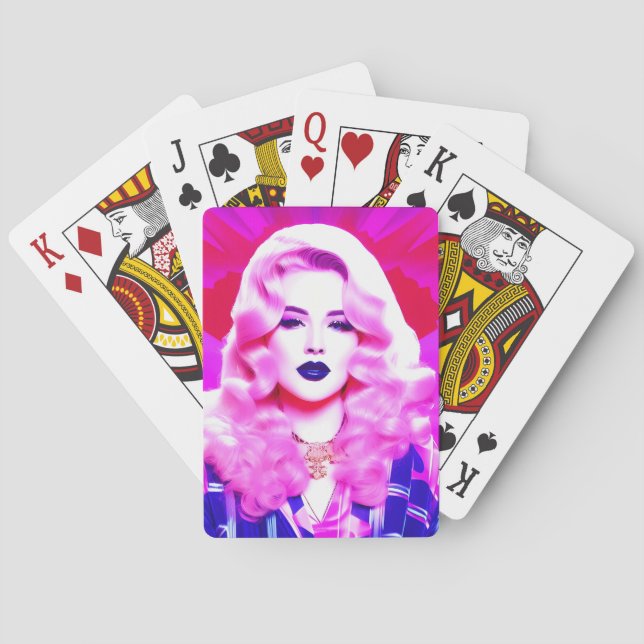 Baraja De Cartas La magia del glamour de un beso azul (Reverso)