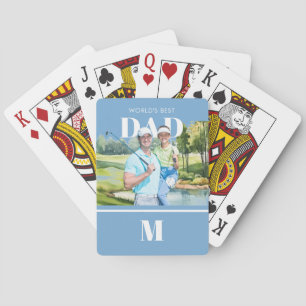 Baraja De Cartas La mejor foto personalizada del papá con monograma