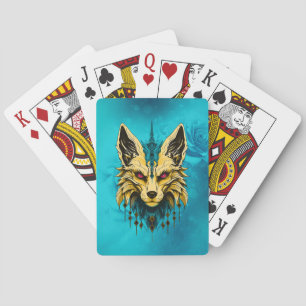 Baraja De Cartas La misteriosa cabeza de zorro, noble y misterioso.