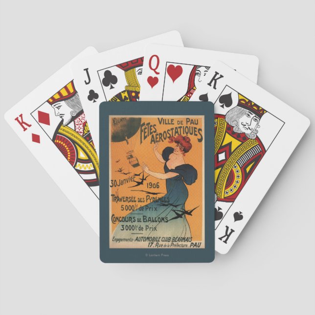 Baraja De Cartas La mujer Rojo-Dirigida aguarda el poster de los (Reverso)