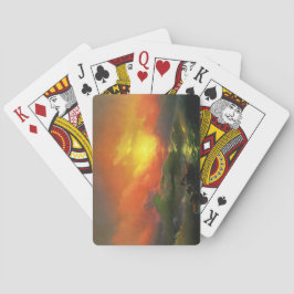 Baraja De Cartas La Novena Ola (Mar tormentoso con puesta de sol ro