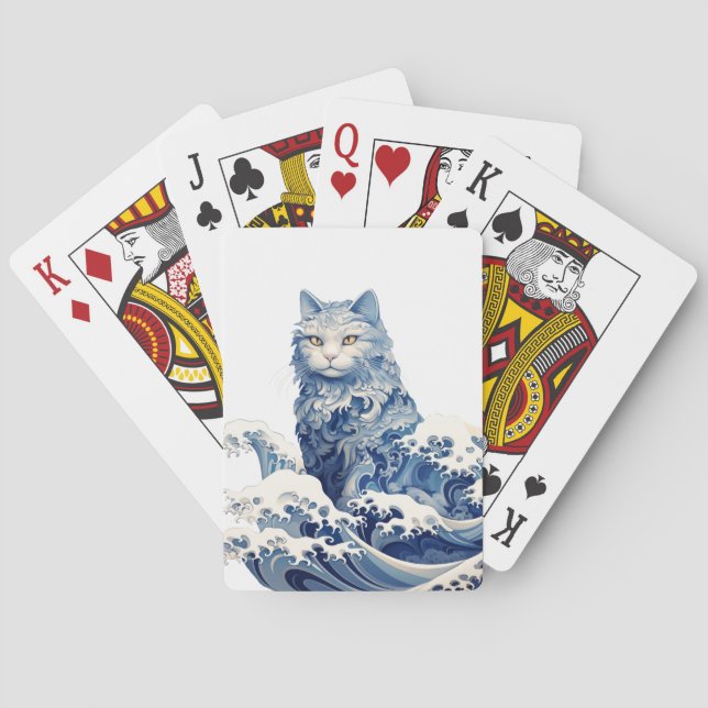 Baraja De Cartas La ola del gato en Kanagawa (Reverso)