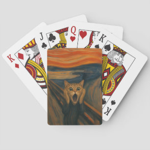 Baraja De Cartas La parodia clásica del gato gritando Arte divertid