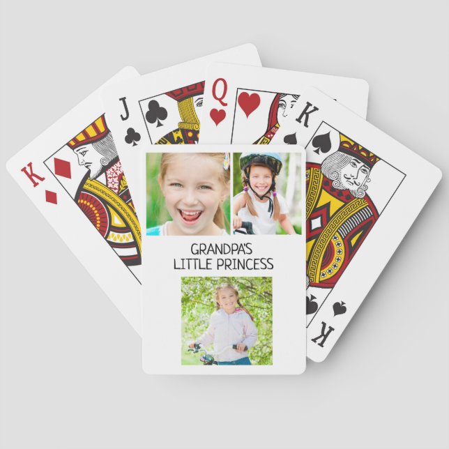 Baraja De Cartas La pequeña princesa del abuelo 3 foto nieta (Reverso)