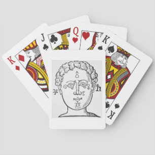 Baraja De Cartas La posición de los planetas en la cabeza humana,