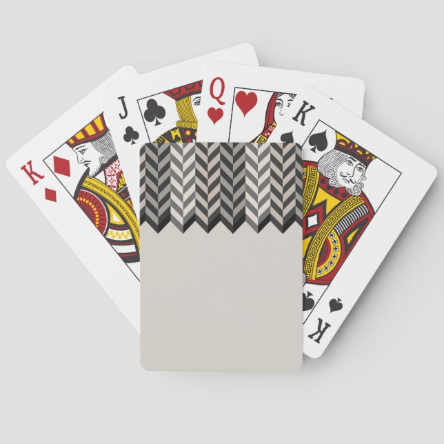 Baraja De Cartas La raspa de arenque confinada gris raya el modelo (Reverso)