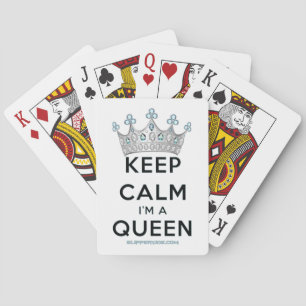 Baraja De Cartas La reina tranquila de SlipperyJoe's corona de plat