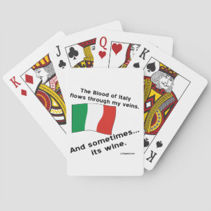 Baraja De Cartas La Sangre Italiana Fluye Por La Vena A Veces Su Vi
